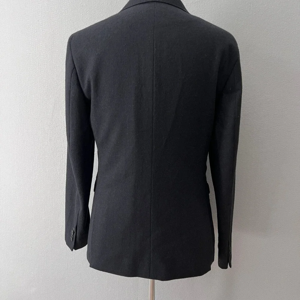Selected Homme Shhoneanton Blazer Mens M EU48 Tall Navy Woven Tweed Wool Blend